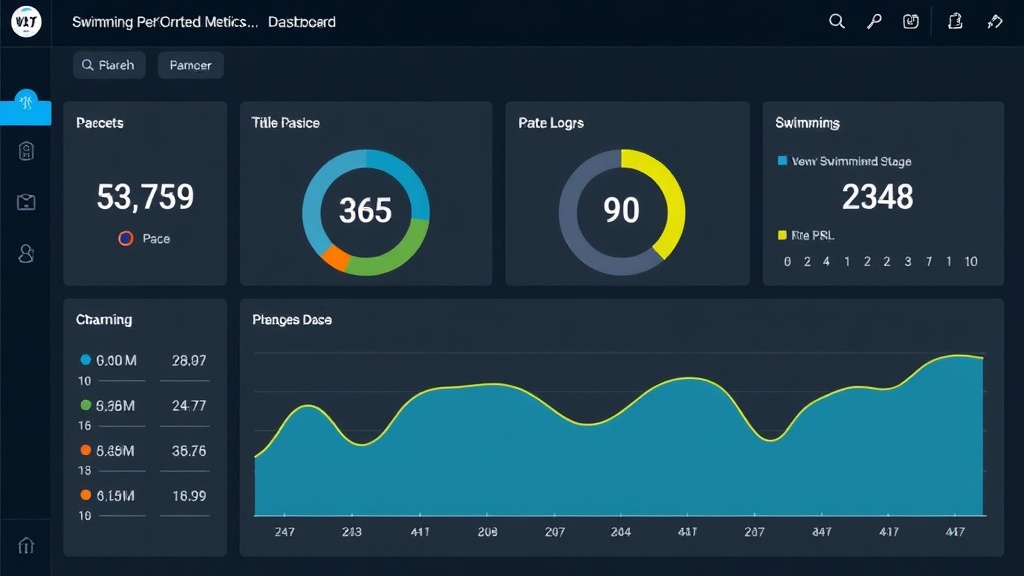 수영 기록과 데이터를 분석하는 차트와 그래프가 있는 화면